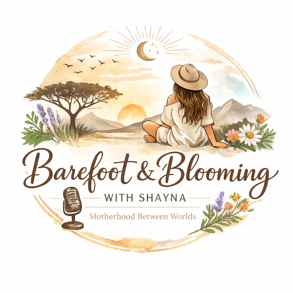 Barefoot and Blooming podcast logo by Shayna Daniel